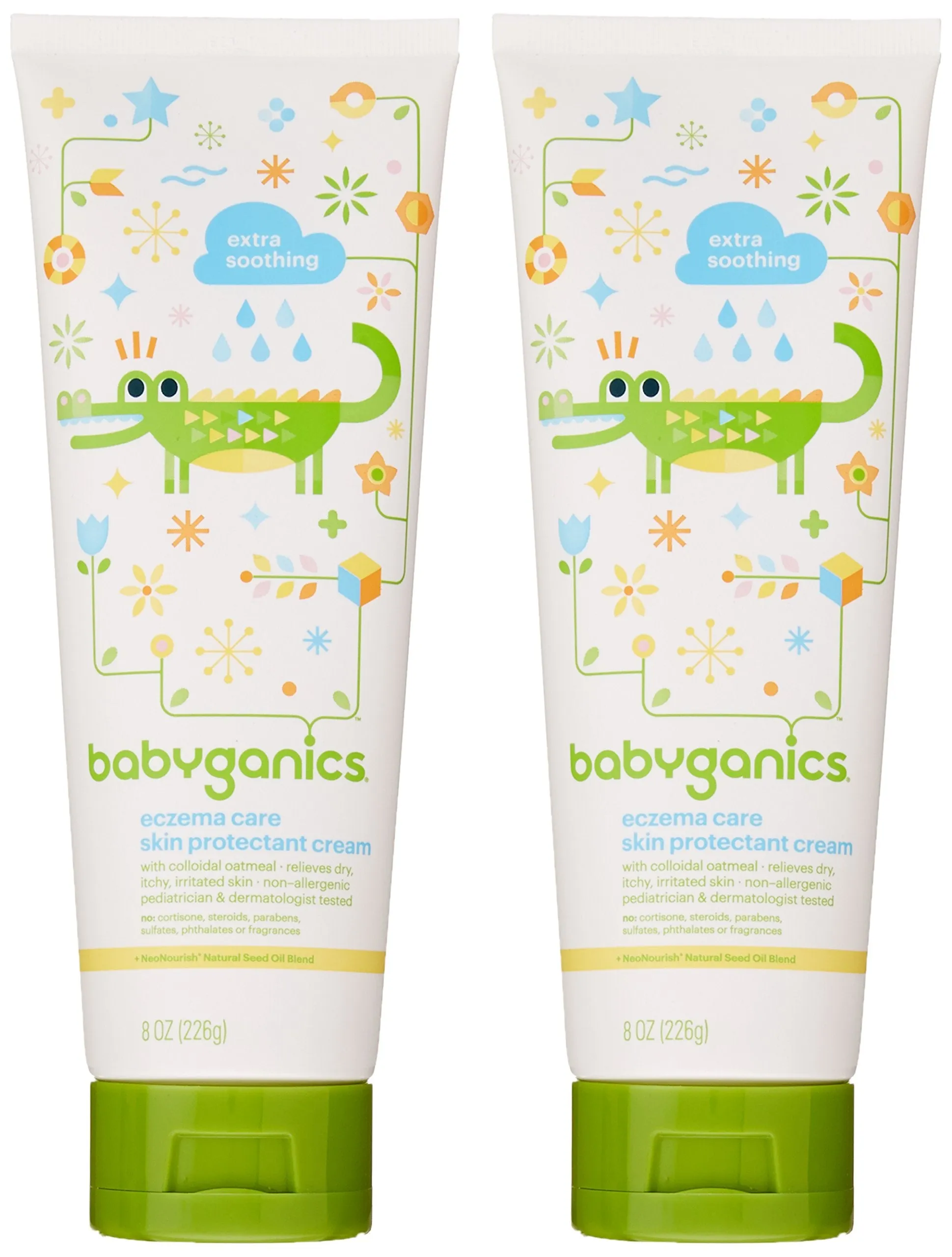 Babyganics Eczema Care Skin Protectant Cream Bundle - 2 Items: Two 8 oz Creams