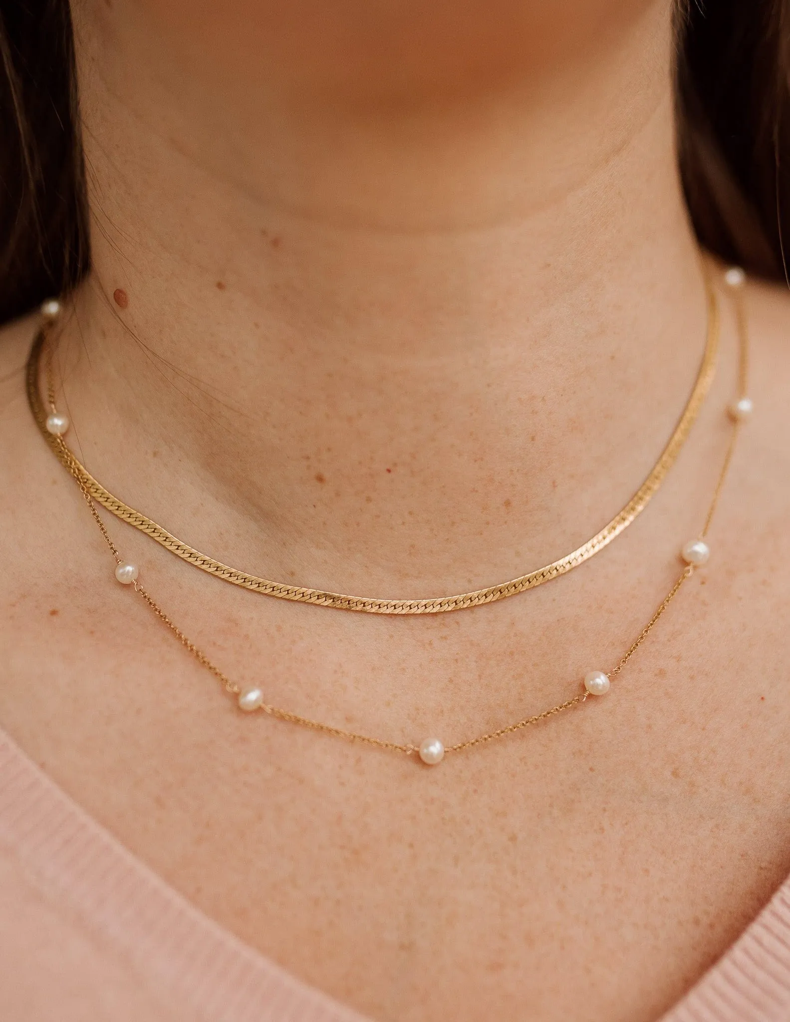 Marie Pearl Chain Necklace