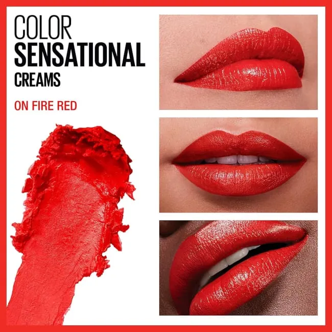 Maybelline Color Sensational The Creams Lipstick - On Fire Red