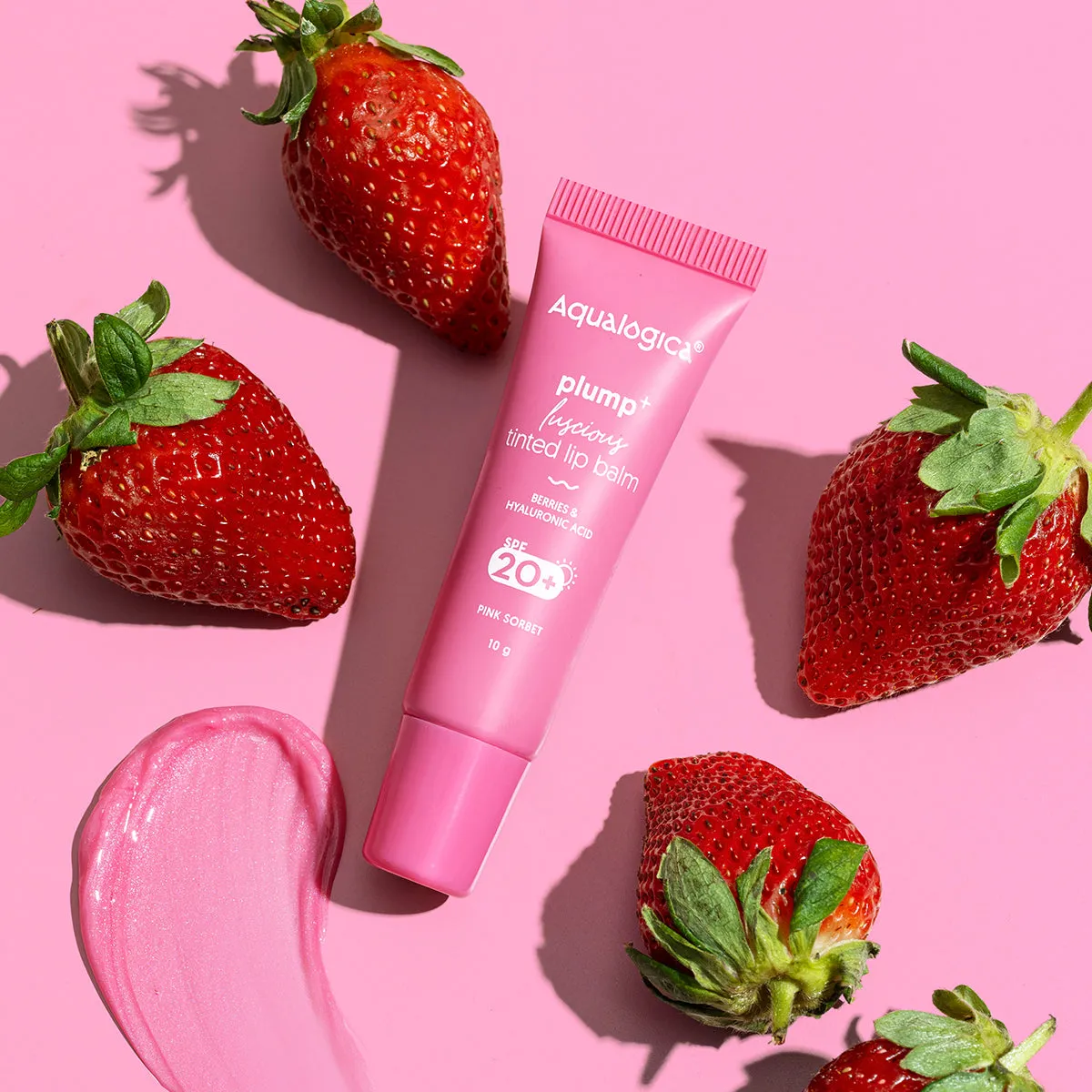 Pink Sorbet Plump  Luscious Tinted SPF 20  Lip Balm with Berries & Hyaluronic Acid - 10g