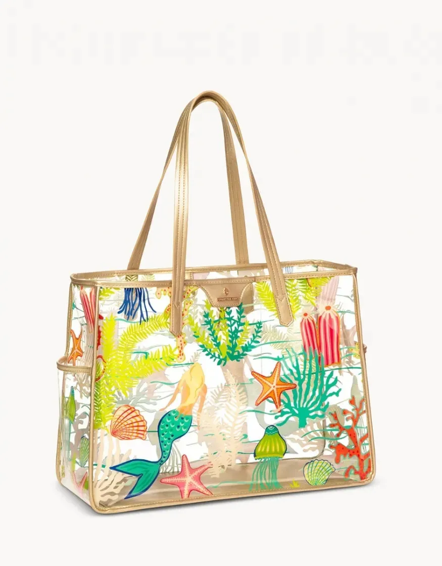 Spartina 449 Golden Mermaid Clear Beach Tote