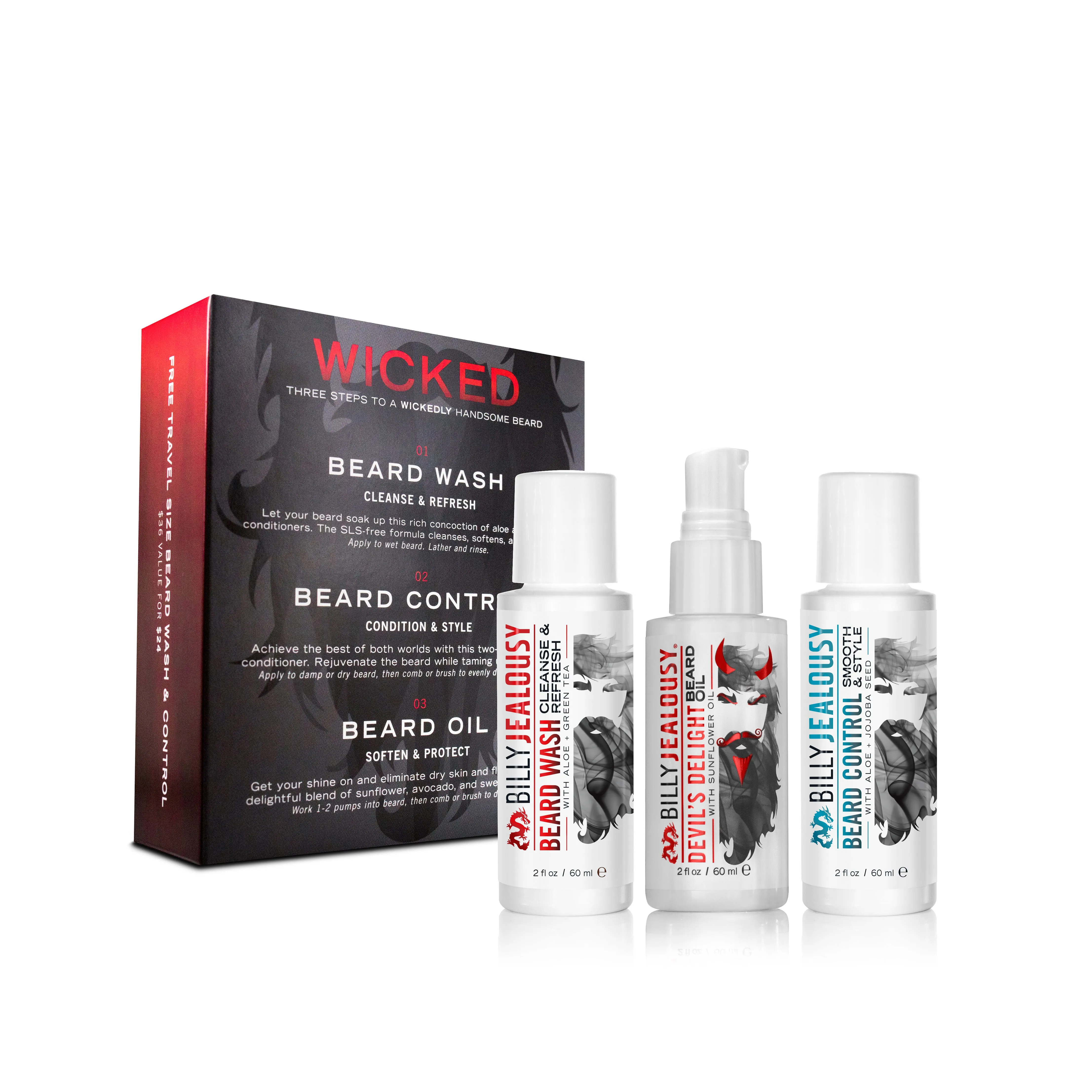 Wicked Beard Trio Kit - Warm Vanilla Scent